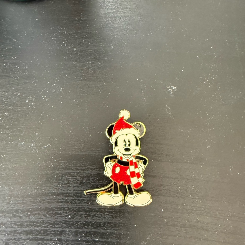 Disney Mickey Mouse Red and White Holiday Pin